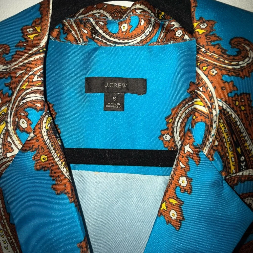 J. Crew Blue Paisley Top